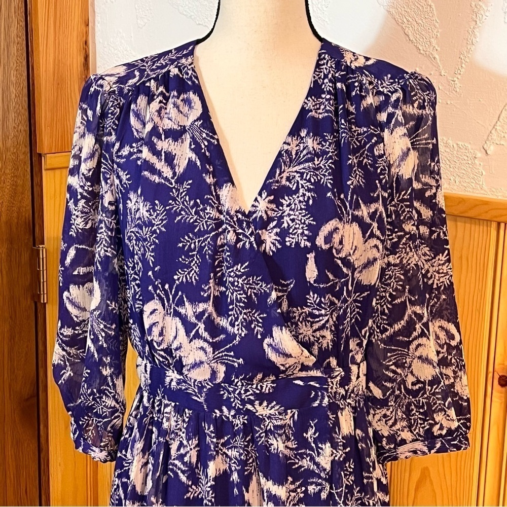 Ba&Sh Ulia Purple Violet Floral Wrap Dress Sz-2 - Picture 2 of 12